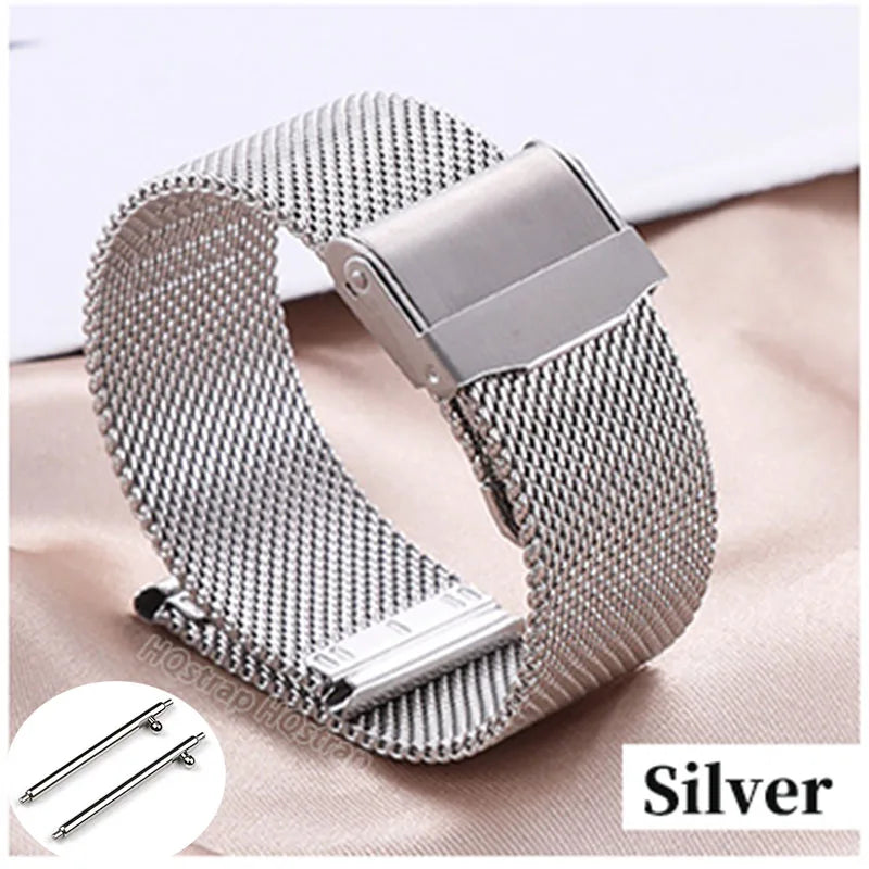 Quick Release Milanese Strap 18mm 20mm 22mm 12mm 14mm 16mm 17mm 19mm 21mm 24mm Universal Bracelet 0.6mesh Stainless Steel Beauty World Shop