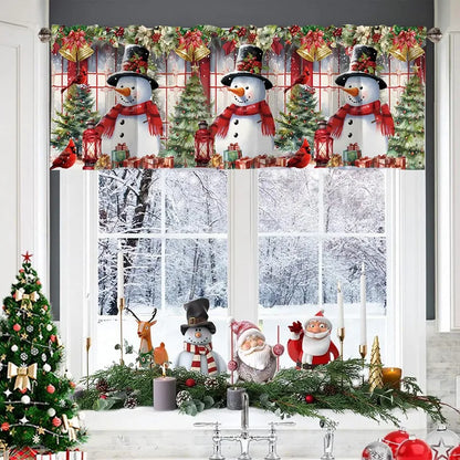Christmas Short Curtains Valances Merry Christmas Decorations For Home 2025 Xmas Navidad Kitchen Bedroom Ornaments New Year 2026 Beauty World Shop