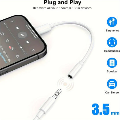 Type C To 3.5mm Aux Adapter 3 5 Jack Audio Cable for Huawei Xiaomi Redmi POCO Sumsang LG 3.5MM to 8Pin Aux Adputer for iPhone Beauty World Shop