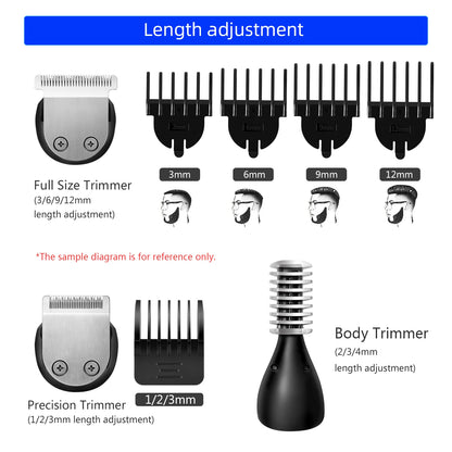 Kemei Waterproof 11-in-1 Men's Grooming Kit Electric Beard Trimmer Shaver Hair Clipper Rechargeable Nose Hair Trimmer KM-5898 Beauty World Shop