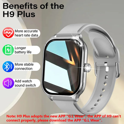 H9 New Smart Watch 2.01 Inch HD Display Answer Make Call Message Preview Sport Modes DIY Dial Weather Forecast For Men Women Beauty World Shop