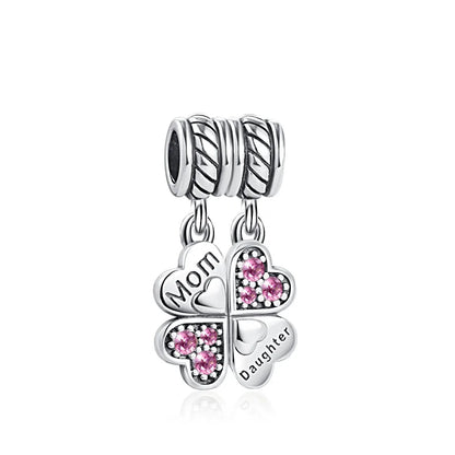 2025 Hot selling 925 Silver Pink Bird Moon Pendant Suitable for European Bracelets DIY Accessories Women's Charm Jewelry Gifts Beauty World Shop