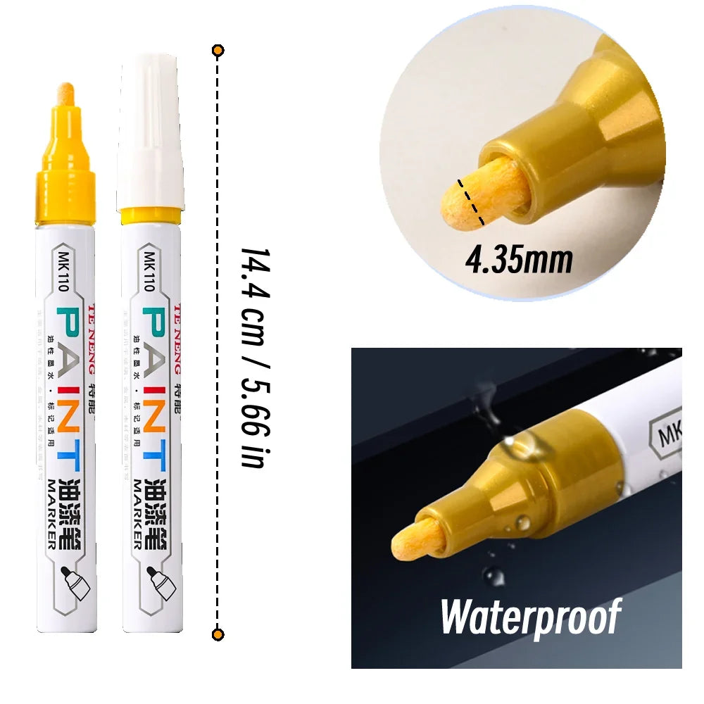 8 Colors Car Scratch Repair Paint Pen Quick Dry Touch Up Paint Repair Pen Waterproof Wheel Tyre Marker Auto Paint Marker Pens Beauty World Shop