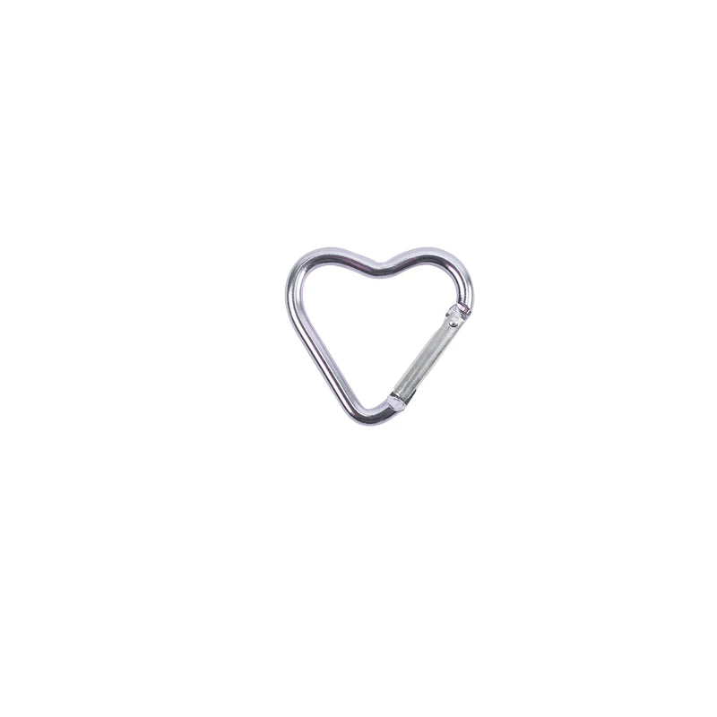 1 Pcs Heart-shaped Aluminum Carabiner Key Chain Clip Outdoor Keyring Hook Water Bottle Hanging Buckle Travel Kit Accessories Beauty World Shop