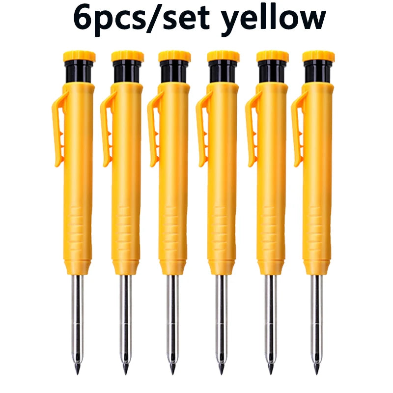 6Pcs Engineering Drawing Woodworking Marking Mechanical Pencils, 2.8mm Long Head Carpenter Pencil, Applicable Construction Works Beauty World Shop