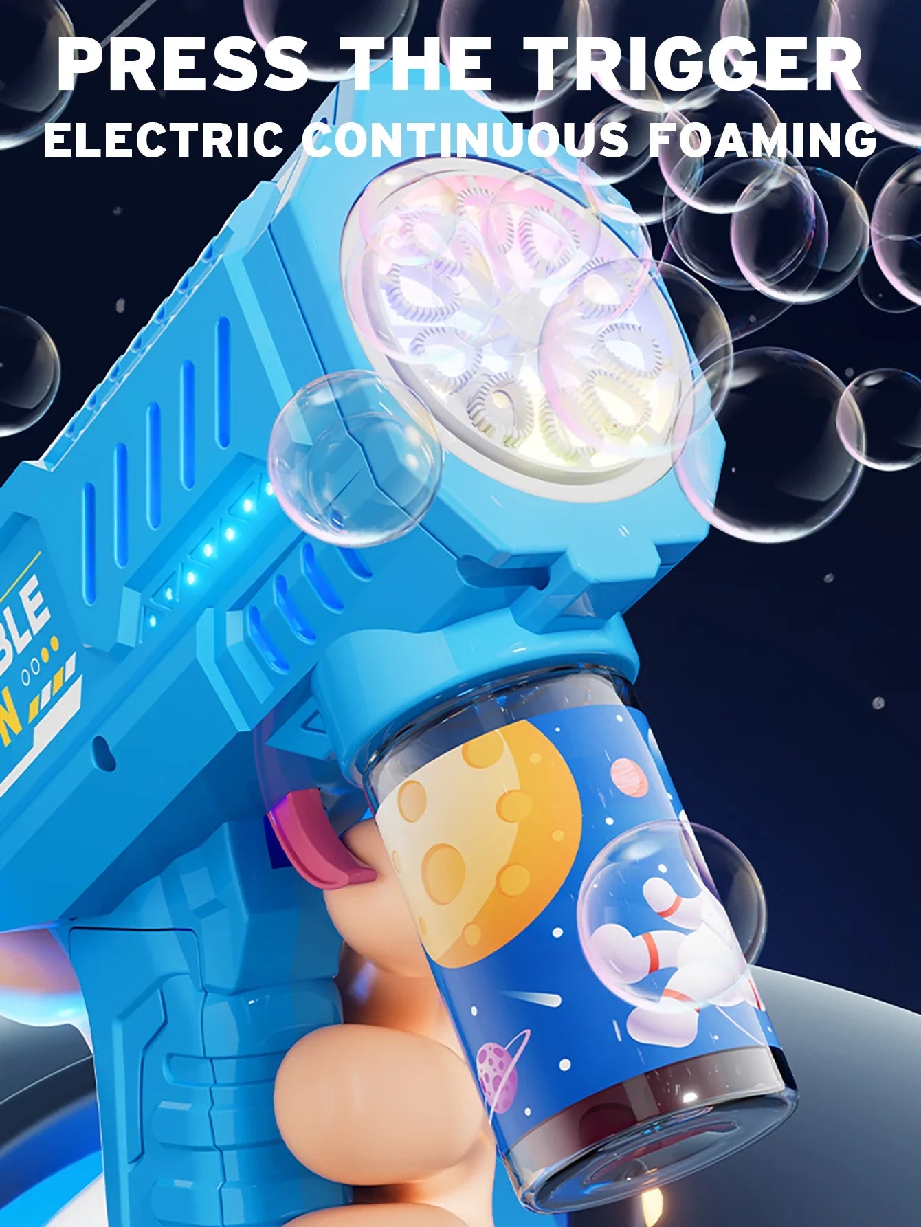Fully Automatic Bubble Gun Rocket Bubbles Machine Automatic Blower with Bubble Liquid Toy for Kids Beach Outdoor Bubble Gifts Beauty World Shop