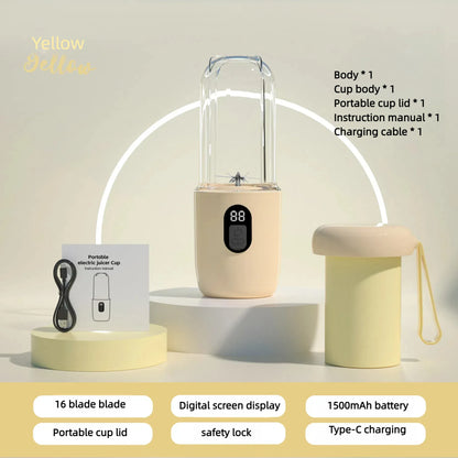 Portable Juicer Blender 400ml Electric Fruit Juicer USB Charging Lemon Orange Fruit Juicing Cup Smoothie Blender Machine 2cups Beauty World Shop