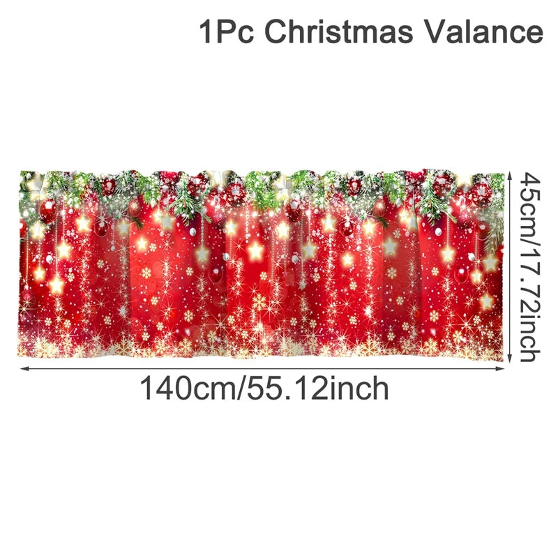 Christmas Short Curtains Valances Merry Christmas Decorations For Home 2025 Xmas Navidad Kitchen Bedroom Ornaments New Year 2026 Beauty World Shop