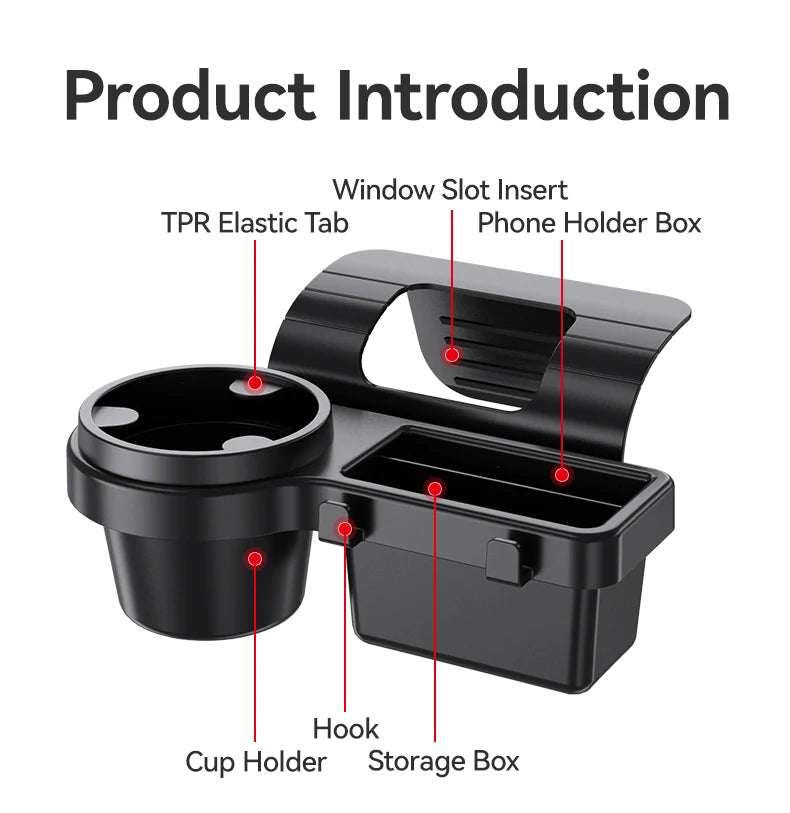 Car Cup Stand Phone Holder Mount Tray Side Door Window Storage Barrel Pocket Hanging Storage Rack with Auto Interior Accessories Beauty World Shop