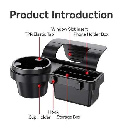 Car Cup Stand Phone Holder Mount Tray Side Door Window Storage Barrel Pocket Hanging Storage Rack with Auto Interior Accessories Beauty World Shop