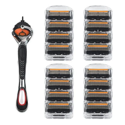Hot Selling Manual Razor for Men Five Layer Blade Stainless Steel Blades No Skin Damage Old Style Blades Shaver Heads Razor Beauty World Shop