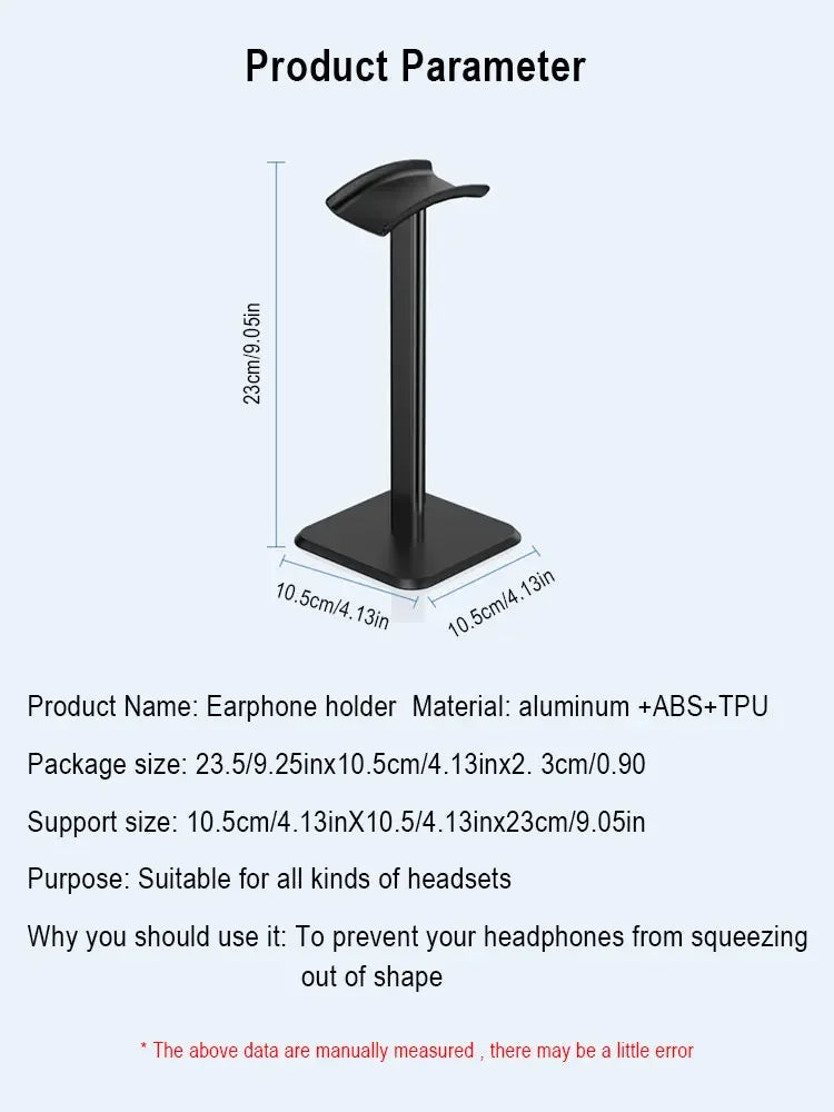 Black and White Earphone Holder Detachable Computer Esports Game Headset Desktop Storage Universal Display Rack for All Headsets