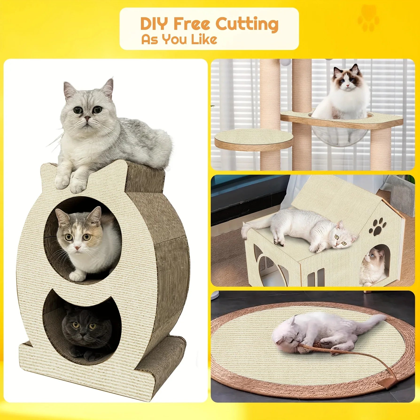 Trimmable Cat Scratch Mat Self-Adhesive Cats Scratch Carpet Anti Cat Scratcher Furniture Couch Corner Indoor Sofa Wall Protector Beauty World Shop