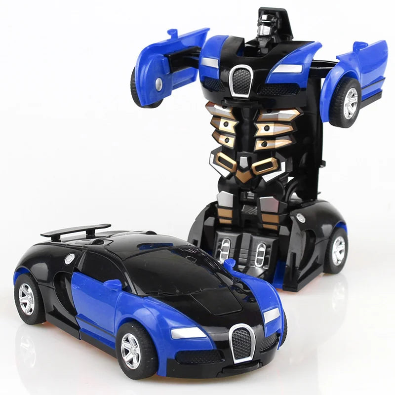 One Click Automatic Collision Deformation Robot Boy Gift Dual Form Toy Car Father Son Interactive Model Car Beauty World Shop