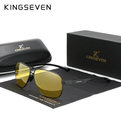 KINGSEVEN Polarized Aluminum Sunglasses Men UV400 HD Lens Pilot Eye Protection Photochromic Glasses Women Night Vision Eyewear Beauty World Shop