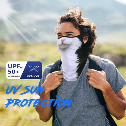 3D Animals Magic Scarf Bandana Breathable Neck Warmer Gaiter Hanging Ear Outdoor Sports Triangle Face Mask Neckerchief Summer Beauty World Shop