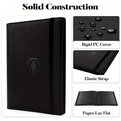 9 Pocket Card Binder, 360 Trading Card Holder Book, Premium PU Cover Zip Binder For Cards, Durable Side Loading Card Fold Beauty World Shop