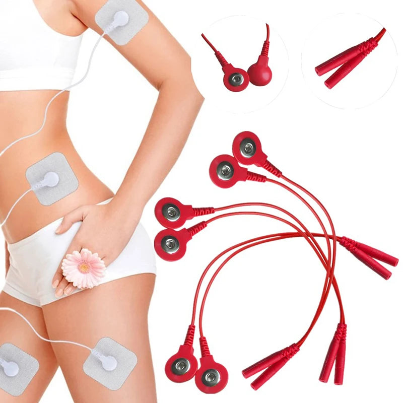 Standard Electrode Lead Wires Cables Electrode Wires DC Head 2mm Snap 3.5mm Plug For Tens/Ems Massager Therapy Electrode Gloves Beauty World Shop