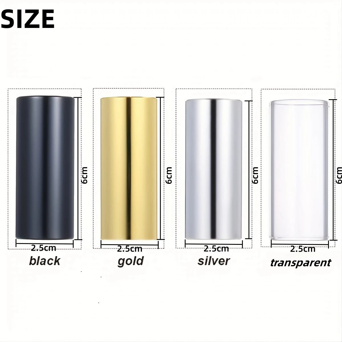 Miwayer Slider 60MM High Guitar Slide Bar Stainless Steel Metal/Glass Finger Slides Ukulele String Instruments Guitar Accessorie Beauty World Shop