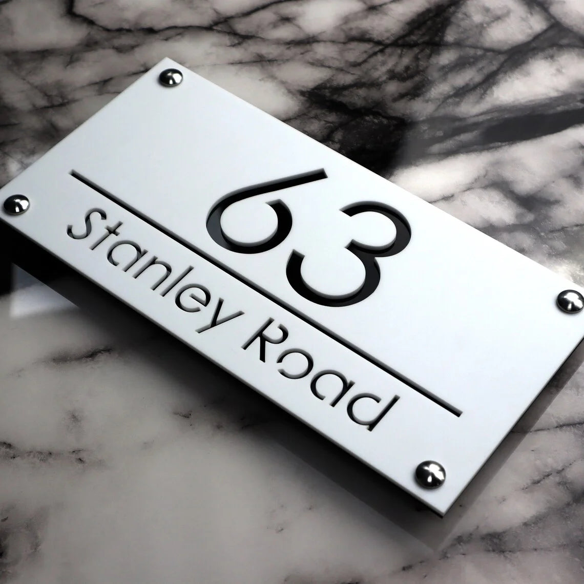 Customized Sign Outdoor House Number Plate Personalized Family Address Name Hotel Sign 3D Acrylic Laser Cut Wall Plaque Beauty World Shop