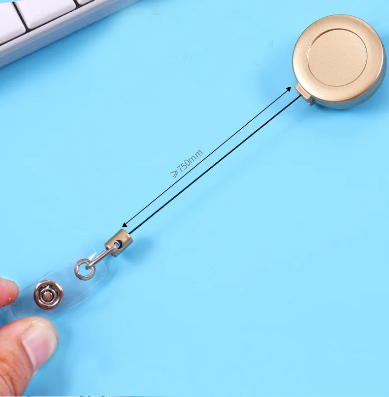1 Pcs Aluminum Alloy Card Cover Case Bank Business Work Card Holder with ABS Retractable Badge Reel Credit ID Card Badge Bag Beauty World Shop