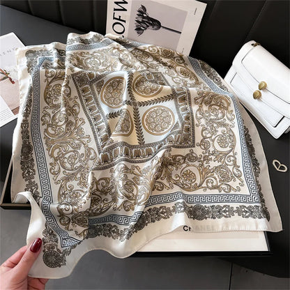 2025 New Fashion Luxury Printed Square Shawl Women 70x70cm Pashmina Silk Scarf Neck Headband Bandana Beauty World Shop