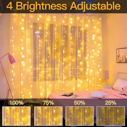 Christmas Lights LED Fairy String Curtain Lights 8 Mode Remote USB Festoon Christmas Decor For Home Holiday New Year Lamp Beauty Fashion