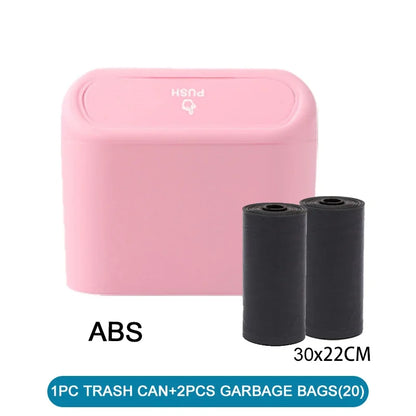 Car Trash Can (with Lid) Contains 60 (300) Garbage Bags, Small Car Trash Can, Leak-proof Mini Car Accessories Beauty World Shop