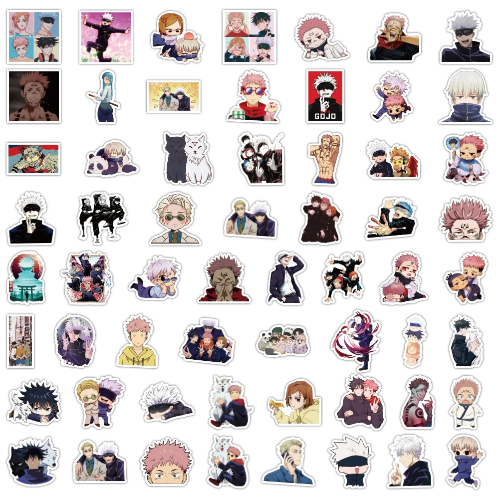 30/60/180pcs Cartoon Jujutsu Kaisen Stickers Cute Decals Toy Stationery Guitar Phone Bicycle Laptop Luggage Car Graffiti Kids Beauty World Shop