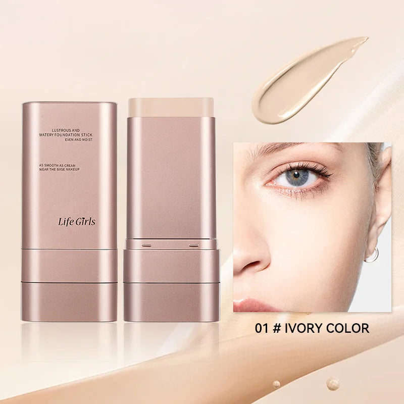 Light and Moist Hydrating Foundation, Natural-Looking, Moisturizing, Shiny, Thin and Lightweight, Double-Headed Makeup Foundation That Rotates for Easy Use, with Its Own Brush, Waterproof, Easy to Apply Makeup, and Easy for B Beauty World Shop