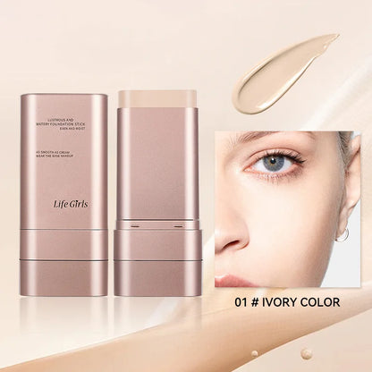 Light and Moist Hydrating Foundation, Natural-Looking, Moisturizing, Shiny, Thin and Lightweight, Double-Headed Makeup Foundation That Rotates for Easy Use, with Its Own Brush, Waterproof, Easy to Apply Makeup, and Easy for B Beauty World Shop
