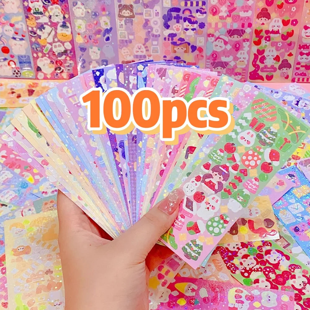Kawaii Stickers for Kids Cute Stationary Aesthetic Diary Decoration Art Supplies Stickers for Scrapbooking Lot Korean Paper Desk Beauty World Shop