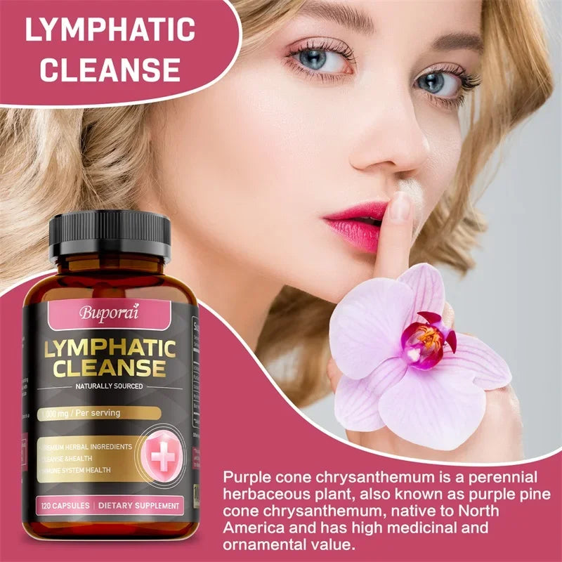 Lymphatic Cleanse - Supports Lymph Node Health and Fluid Balance, Boosts Immunity, and Promotes Overall Well-being - 120pcs Beauty World Shop