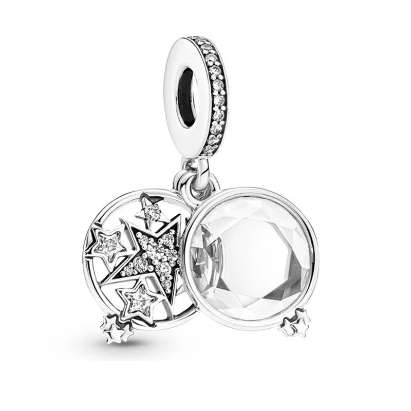 2025 New S925 Silver Spring Ball Bear Cross Pendant Suitable for Original Bracelets DIY Accessories Women's Charm Jewelry Gifts Beauty World Shop
