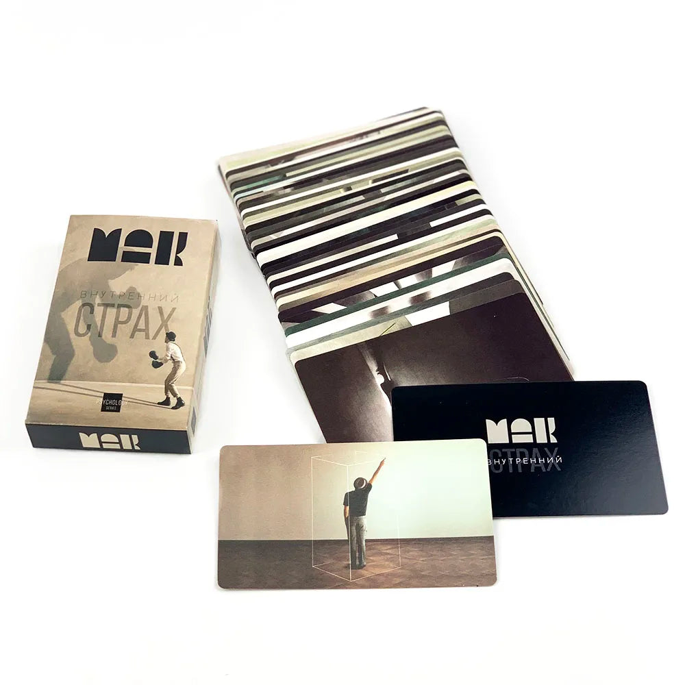 50 Pcs Russian Metaphorical Associative Oracle Cards MAK Psychology With Guidebook，Family Gathering Cards Party Games Beauty World Shop