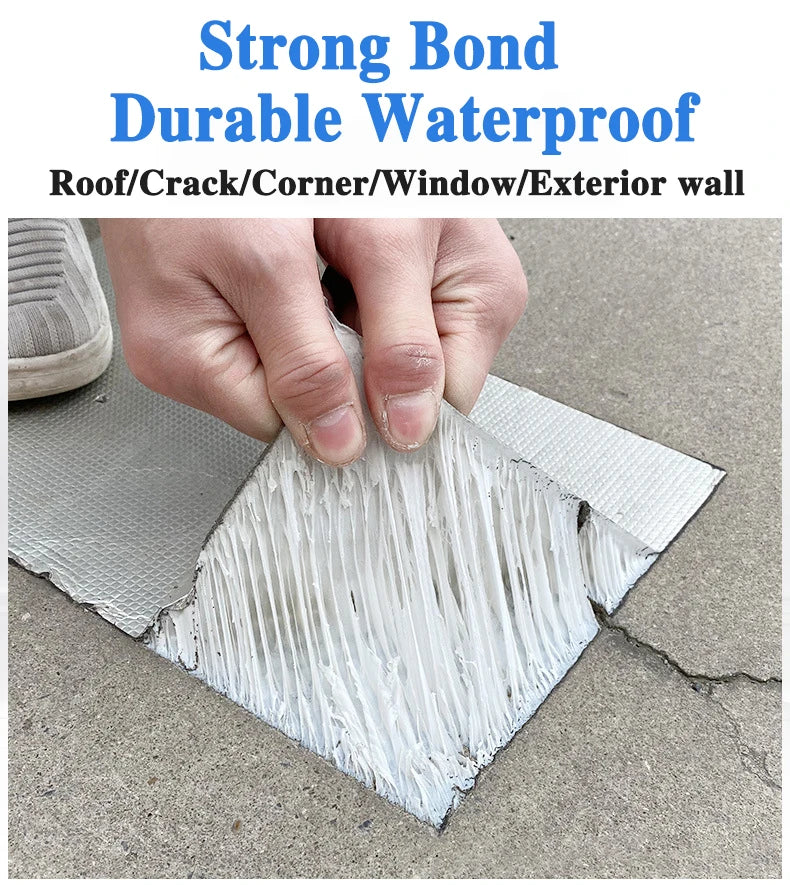 Waterproof Tape High Temperature Resistance Aluminum Foil Thicken Butyl Tape Wall Pool Roof Crack Duct Repair Sealed Self Tape Beauty World Shop