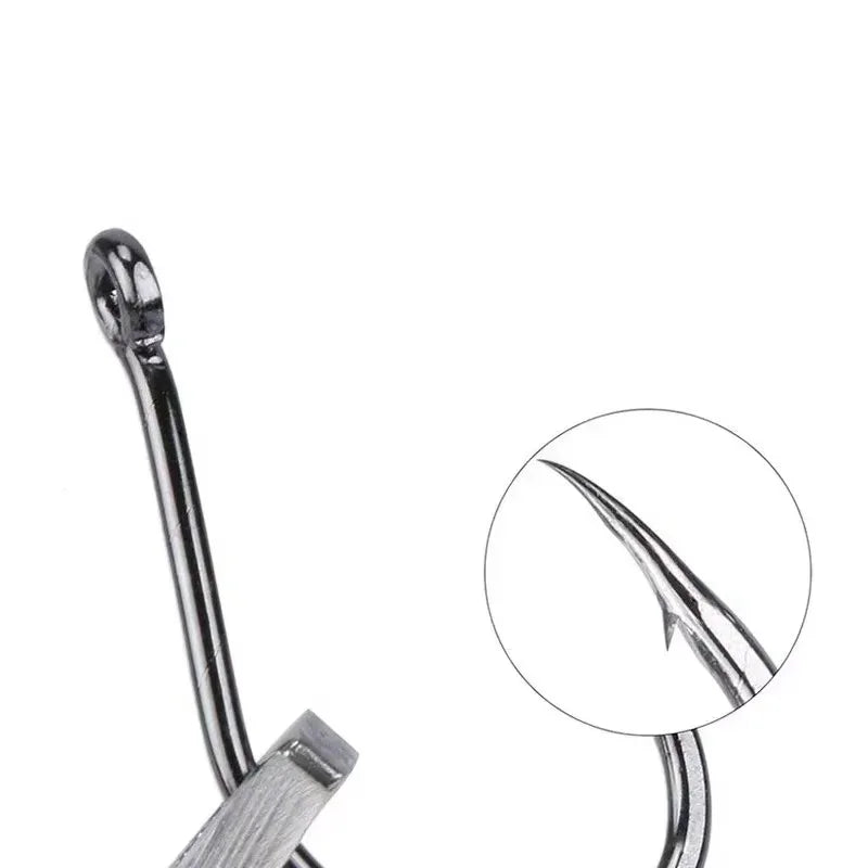 100Pcs/box #3~#12 High Carbon Steel Hooks, Sport Circle Silver Fishing Hooks Beauty World Shop