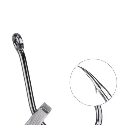 100Pcs/box #3~#12 High Carbon Steel Hooks, Sport Circle Silver Fishing Hooks Beauty World Shop