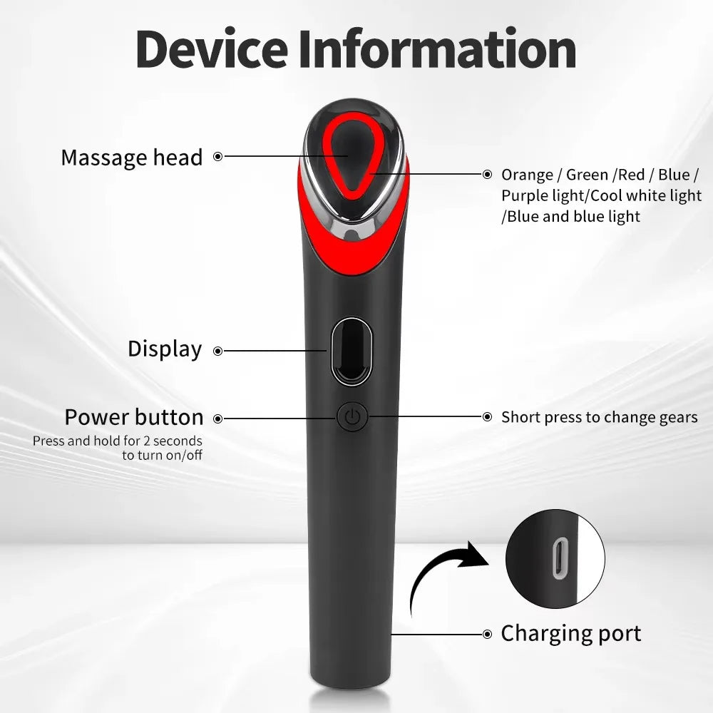 7 Colors EMS Microcurrent Facial Massager Age-R Booster Pro Anti Wrinkle Lift Device Home Use Beauty Tool for Skin Care & Rejuve Beauty World Shop