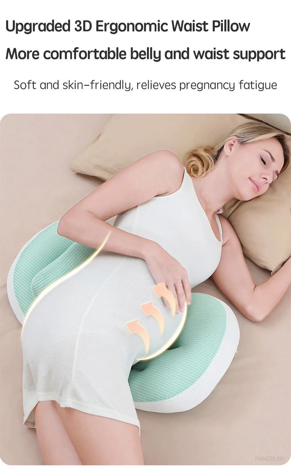 PANGDUBE Pregnancy Pillow with 1pc Free An Auxiliary Pillow Cotton Waist Support Pillow for Pregnant Women Sleeping Body Pillow Beauty World Shop