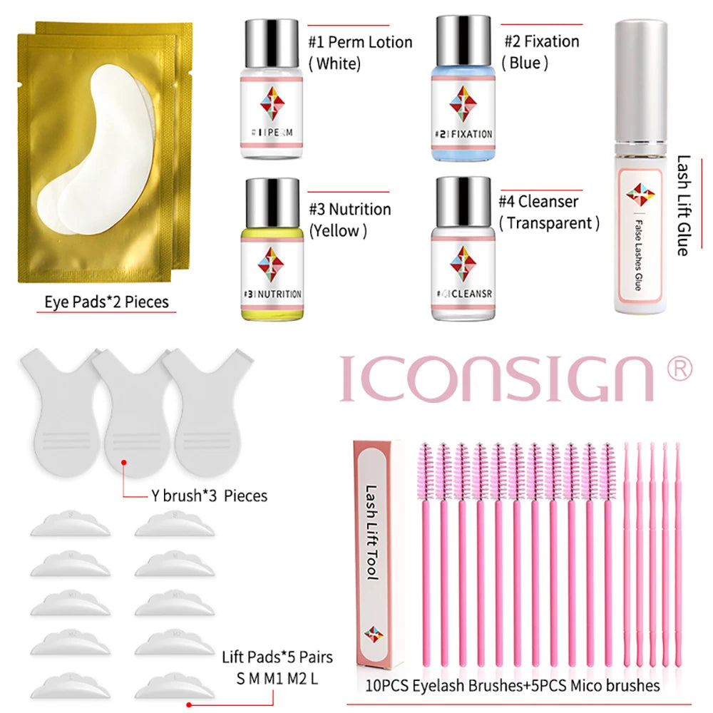 ICONSIGN Upgrade Version Lash Lift Kit Lifting Eyelashes Lasting 6-8 Weeks Calia Perm Eyelash Enhancer Makeup Tools Beauty World Shop