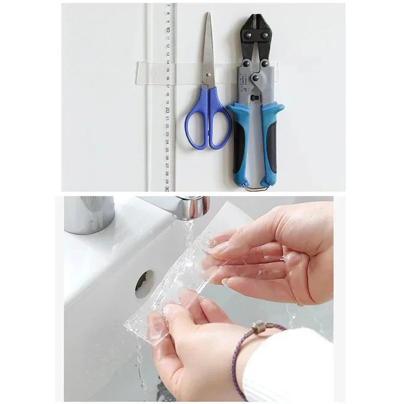 Nano Tape Double Sided Tape Transparent Reusable Waterproof Adhesive Tapes Cleanable Kitchen Bathroom Supplies Tapes Beauty World Shop