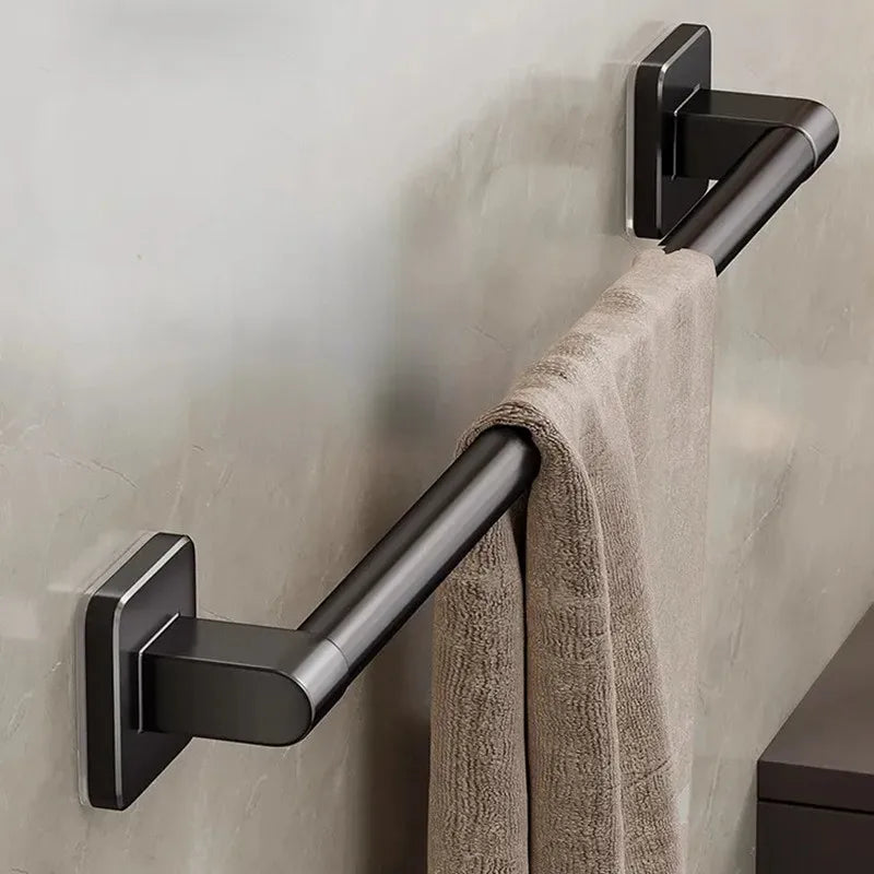 Non perforated suction cup wall mounted towel rack, bathroom storage rack, bathroom horizontal bar towel rack Beauty World Shop