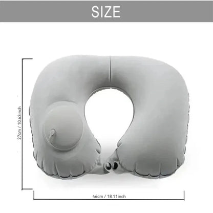 Inflatable Travel Neck Pillow U-shaped Cervical Orthopedic Protection Pillow Outdoor Portable Foldable Pillow Travel Essentials Beauty World Shop