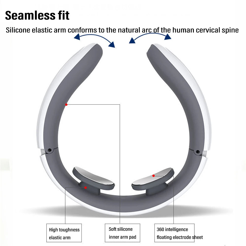 Ems Electric Neck Massager 6-Mode 9-Speed Massager Muscle Relaxation Battery Neck Massager Tool Relax Cervical Relief Pain Beauty World Shop