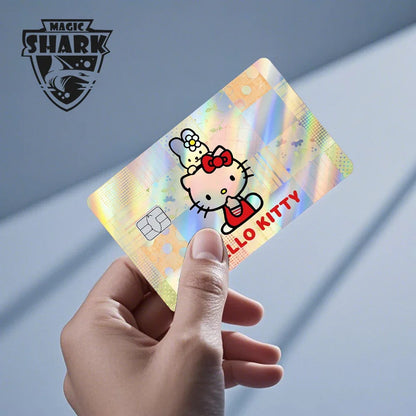 Hot Sale Hello Kitty Kuromi Holographic Laser Shinny Film Skin Cover Sticker for Debit Credit Card Bank Card Beauty World Shop