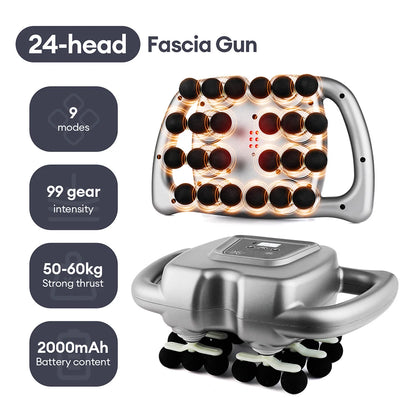 42-Heads Fascia Gun High-Frequency Vibration Body Massage Gun Back and Waist Massager Neck Shoulder Massager Muscle masajeador Beauty World Shop