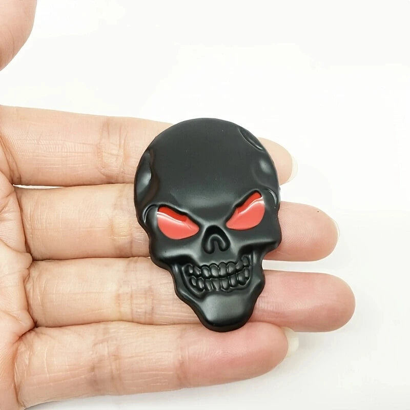 2pcs Skull Pirate Skeleton Buccaneer Head Skull 3D Metal Car Body Sticker Auto Rear Emblem Badge Decal Beauty World Shop