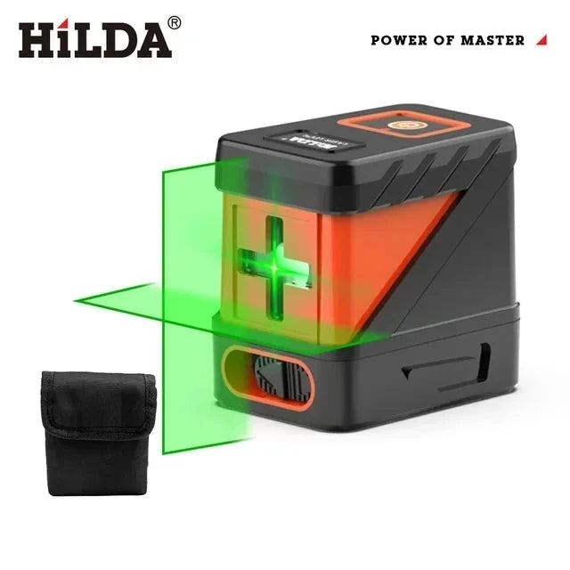 HILDA 2 Lines Laser Level Self Levelling Green Beams Laser Horizontal Vertical Cross Line Mini Laser Level Beauty World Shop