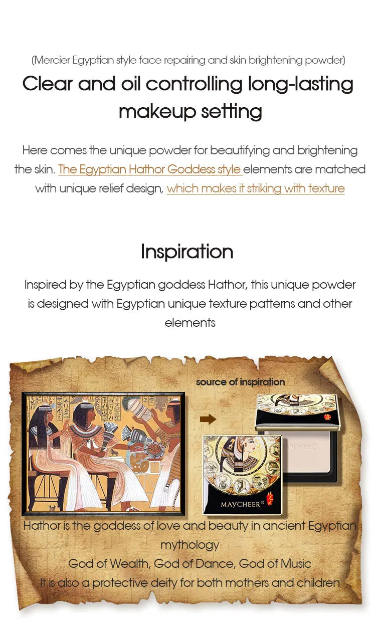 Egyptian style powder for long time oil control concealer, white, makeup free, waterproof and moisturizing Beauty Trend Shop